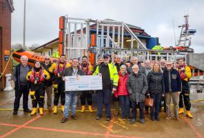 RNLI volunteers and Rotary Club members